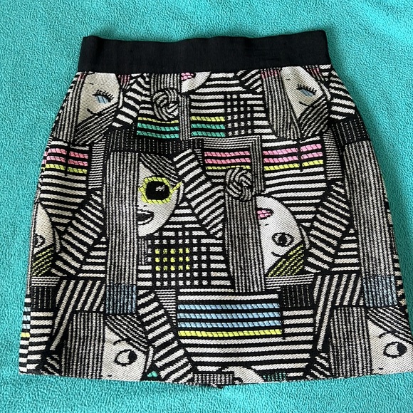 Rare Milly Multicolor Tootsies Mod Face Print Mini Skirt - Picture 2 of 6